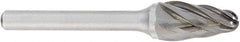 OSG - 12mm Cut Diam, 6mm Shank Diam, Tree with Radius Head Fluted Cut Burr - Carbide, Radius End, 25mm LOC, 50mm OAL - Industrial Tool & Supply