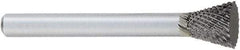 OSG - 3/8" Cut Diam, 1/4" Shank Diam, Inverted Cone Head Burr - Carbide, Flat End, 3/8" LOC, 2" OAL - Industrial Tool & Supply