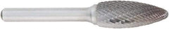 OSG - 3/4" Cut Diam, 1/4" Shank Diam, Flame Head Burr - Carbide, Radius End, 1-5/8" LOC, 2" OAL - Industrial Tool & Supply