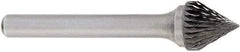 OSG - 5/8" Cut Diam, 1/4" Shank Diam, Cone Head Burr - Carbide, Point End, 2" OAL - Industrial Tool & Supply
