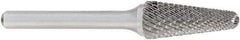 OSG - 5/8" Cut Diam, 1/4" Shank Diam, Cone Head Burr - Carbide, Radius End, 1-5/16" LOC, 2" OAL - Industrial Tool & Supply