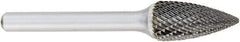 OSG - 9mm Cut Diam, 6mm Shank Diam, Tree Head Burr - Carbide, Point End, 19mm LOC, 50mm OAL - Industrial Tool & Supply