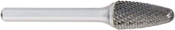 OSG - 1/2" Cut Diam, 1/4" Shank Diam, Tree with Radius Head Burr - Carbide, Radius End, 1" LOC, 2" OAL - Industrial Tool & Supply