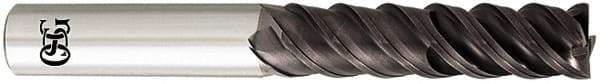OSG - 7/16", 2" LOC, 7/16" Shank Diam, 4" OAL, 4 Flute, Solid Carbide Square End Mill - Single End, TiAlN Finish, Spiral Flute, 50° Helix, Centercutting, Right Hand Cut, Right Hand Flute, Series HP451 - Industrial Tool & Supply
