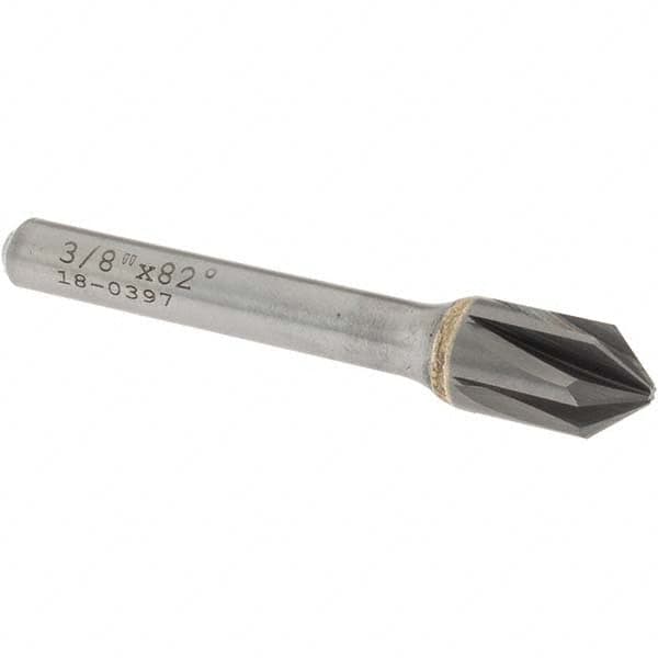 OSG - 3/8" Head Diam, 1/4" Shank Diam, Multi Flute 82° Solid Carbide Countersink - Industrial Tool & Supply