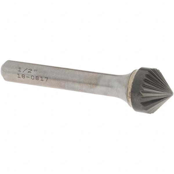 OSG - 1/2" Head Diam, 1/4" Shank Diam, 24 Flute 90° Solid Carbide Countersink - Industrial Tool & Supply