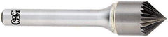 OSG - 3/8" Head Diam, 1/4" Shank Diam, 20 Flute 90° Solid Carbide Countersink - Bright Finish, Single End, Straight Shank, Right Hand Cut - Industrial Tool & Supply