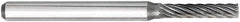 OSG - 3mm Cut Diam, 6mm Shank Diam, Cylinder Head Fluted Cut Burr - Carbide, Flat End, 14mm LOC, 50mm OAL - Industrial Tool & Supply