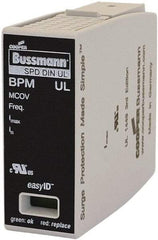 Cooper Bussmann - 1 Pole, 1 Phase, 20 kA Nominal Current, 90mm Long x 18mm Wide x 65mm Deep, Thermoplastic Hardwired Surge Protector - DIN Rail Mount, 125 kA Short Circuit Current, 347 VAC, 600 VAC Operating Voltage, 40 kA Surge Protection - Industrial Tool & Supply