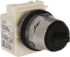 Square D - 30mm Mount Hole, 3 Position, Selector Switch Only - Green, Maintained (MA), Illuminated - Industrial Tool & Supply