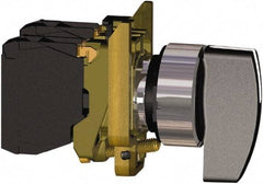 Square D - 0.87 Inch Mount Hole, 3 Position, Lever Operated, Selector Switch Only - Black, Maintained (MA), Nonilluminated, 2NO, Shock and Vibration Resistant - Industrial Tool & Supply