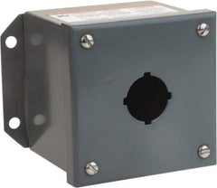 Square D - 1 Hole, 30mm Hole Diameter, Steel Pushbutton Switch Enclosure - 5-1/4 Inch High x 4.17 Inch Wide x 3.62 Inch Deep, 1, 3, 13 NEMA Rated - Industrial Tool & Supply
