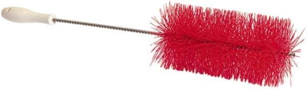 PRO-SOURCE - 1" Bristle Length, Plastic Food Service Brush - 6-1/2" Long x 2" Wide Head, 21" OAL, Red, Wire Block - Industrial Tool & Supply