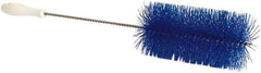 PRO-SOURCE - 1" Bristle Length, Plastic Food Service Brush - 6-1/2" Long x 2" Wide Head, 21" OAL, Blue, Wire Block - Industrial Tool & Supply