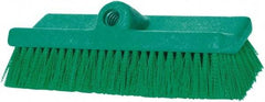 PRO-SOURCE - 1-3/4" Bristle Length, Polypropylene Food Service Brush - 10" Long x 5" Wide Head, 20" OAL, Long Handle, Green, Foam Block - Industrial Tool & Supply