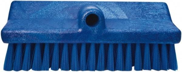 PRO-SOURCE - 1-3/4" Bristle Length, Polypropylene Food Service Brush - 10" Long x 5" Wide Head, 20" OAL, Long Handle, Blue, Foam Block - Industrial Tool & Supply