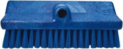 PRO-SOURCE - 1-3/4" Bristle Length, Polypropylene Food Service Brush - 10" Long x 5" Wide Head, 20" OAL, Long Handle, Blue, Foam Block - Industrial Tool & Supply