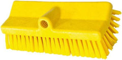 PRO-SOURCE - 1-3/4" Bristle Length, Polypropylene Food Service Brush - 10" Long x 5" Wide Head, 20" OAL, Long Handle, Yellow, Foam Block - Industrial Tool & Supply