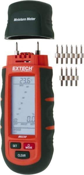 Extech - 32 to 104°F Operating Temp, Pocket Size Moisture Meter - LCD Display - Industrial Tool & Supply