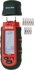 Extech - 32 to 104°F Operating Temp, Pocket Size Moisture Meter - LCD Display - Industrial Tool & Supply