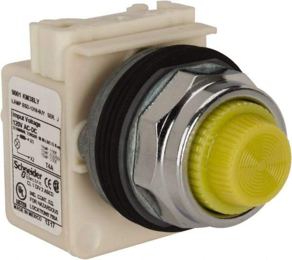 Square D - 120 V Yellow Lens Indicating Light - Industrial Tool & Supply