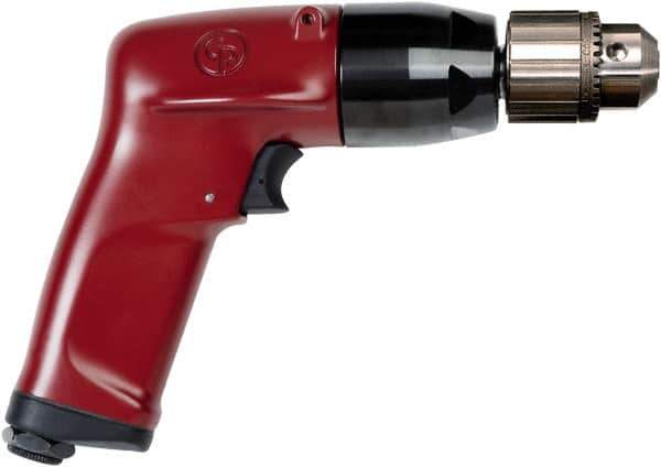 Chicago Pneumatic - 3/8" Keyed Chuck - Pistol Grip Handle, 3,200 RPM, 4.5 LPS, 7.45 CFM, 1 hp, 90 psi - Industrial Tool & Supply