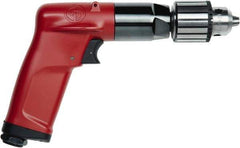 Chicago Pneumatic - 1/4" Keyed Chuck - Pistol Grip Handle, 3,300 RPM, 2.25 LPS, 4.75 CFM, 0.5 hp, 90 psi - Industrial Tool & Supply