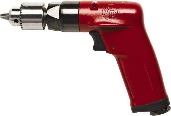 Chicago Pneumatic - 1/4" Keyed Chuck - Pistol Grip Handle, 2,400 RPM, 2.25 LPS, 4.75 CFM, 0.5 hp, 90 psi - Industrial Tool & Supply