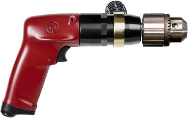 Chicago Pneumatic - 1/2" Keyed Chuck - Pistol Grip Handle, 900 RPM, 4.5 LPS, 7.45 CFM, 1 hp, 90 psi - Industrial Tool & Supply