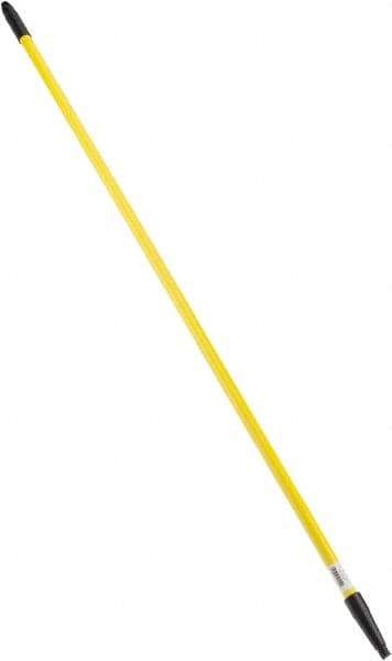 PRO-SOURCE - 60 x 1-1/4" Fiberglass Handle for Floor Squeegees & Push Brooms - Threaded Connection, Yellow - Industrial Tool & Supply