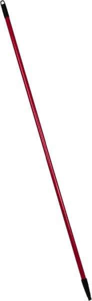 PRO-SOURCE - 60 x 1-1/4" Fiberglass Handle for Floor Squeegees & Push Brooms - Threaded Connection, Red - Industrial Tool & Supply