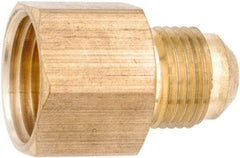 ANDERSON METALS - 1/2" Tube OD, 45° Lead Free Brass Flared Tube Female Connector - 3/4 NPT, Flare x FNPT Ends - Industrial Tool & Supply