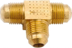ANDERSON METALS - 1/2" Tube OD, 45° Lead Free Brass Flared Tube Union Tee - Flare x Flare x Flare Ends - Industrial Tool & Supply