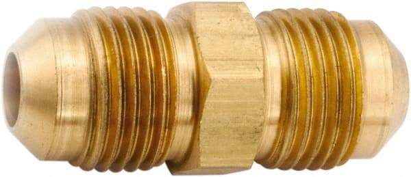ANDERSON METALS - 3/8" Tube OD, 45° Lead Free Brass Flared Tube Union - Flare x Flare Ends - Industrial Tool & Supply