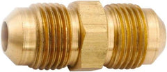 ANDERSON METALS - 1/2" Tube OD, 45° Lead Free Brass Flared Tube Union - Flare x Flare Ends - Industrial Tool & Supply