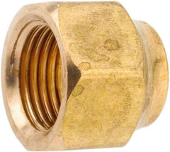 ANDERSON METALS - 5/8" Tube OD, 45° Lead Free Brass Flared Tube Nut - Flare Ends - Industrial Tool & Supply