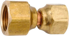 ANDERSON METALS - 3/8 x 1/4" Tube OD, 45° Lead Free Brass Flared Tube Swivel Connector Reducing - Flare x Flare Ends - Industrial Tool & Supply