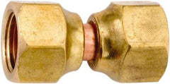 ANDERSON METALS - 1/4" Tube OD, 45° Lead Free Brass Flared Tube Swivel Connector - Flare x Flare Ends - Industrial Tool & Supply