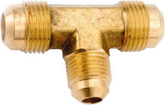 ANDERSON METALS - 1/2 x 1/2 x 5/8" Tube OD, 45° Lead Free Brass Flared Tube Union Tee - Flare x Flare x Flare Ends - Industrial Tool & Supply
