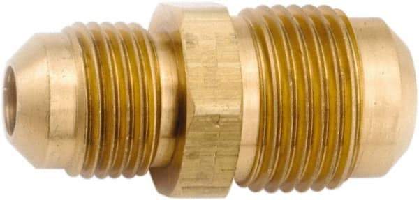 ANDERSON METALS - 1/2 x 1/4" Tube OD, 45° Lead Free Brass Flared Tube Union - Flare x Flare Ends - Industrial Tool & Supply