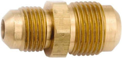 ANDERSON METALS - 5/8 x 3/8" Tube OD, 45° Lead Free Brass Flared Tube Union - Flare x Flare Ends - Industrial Tool & Supply