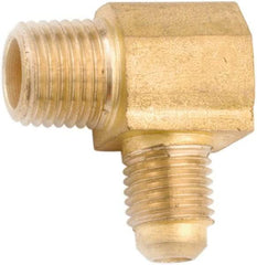 ANDERSON METALS - 5/8" Tube OD, 45° Lead Free Brass Flared Tube Male Elbow - 3/8 NPT, Flare x MNPT Ends - Industrial Tool & Supply