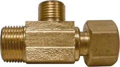 ANDERSON METALS - 3/8" OD, Lead Free Brass Adapter Tee - 200 Max Working psi, Female Comp x Comp x Comp Ends - Industrial Tool & Supply