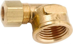 ANDERSON METALS - 1/4" OD, Lead Free Brass Female Elbow - 300 Max Working psi, Comp x FNPT Ends - Industrial Tool & Supply