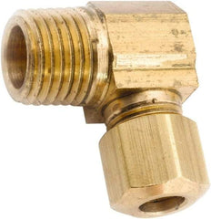 ANDERSON METALS - 1/2" OD, Lead Free Brass Male Elbow - 200 Max Working psi, Comp x MNPT Ends - Industrial Tool & Supply