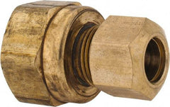 ANDERSON METALS - 3/8" OD, Lead Free Brass Female Connector - 200 Max Working psi, Comp x FNPT Ends - Industrial Tool & Supply