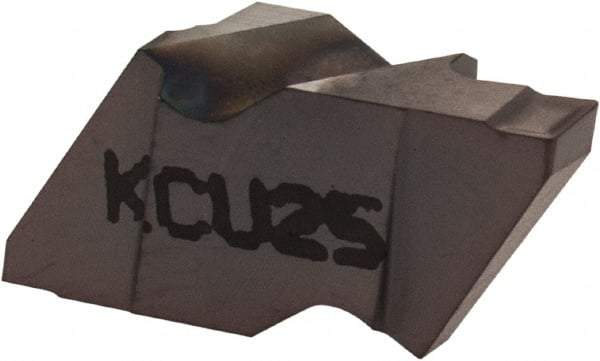 Kennametal - 2M220NG K Grade KCU25, 2.2mm Cutting Width Carbide Grooving Insert - 2.79mm Max Depth of Cut, Left Hand, 0.19mm Corner Radius, AlTiN Finish - Industrial Tool & Supply