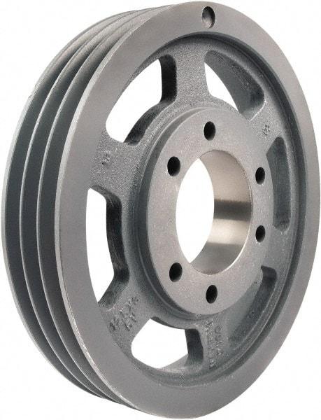 TB Wood's - 3 Groove, 7/8 to 3-1/2 Bore Diam, 12-1/2" Outside Diam, QD Bushed V Belt Sheave - 12.5 5V Diam Belt Pitch - Industrial Tool & Supply