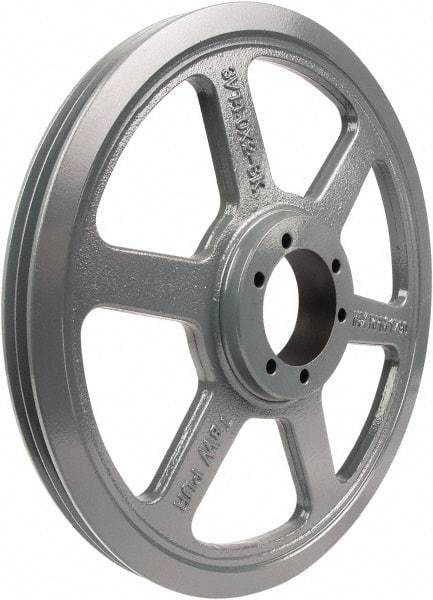 TB Wood's - 2 Groove, 1/2 to 2-15/16 Bore Diam, 16" Outside Diam, QD Bushed V Belt Sheave - 16.0 5V Diam Belt Pitch - Industrial Tool & Supply