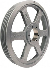 TB Wood's - 4 Groove, 1/2 to 2-1/2 Bore Diam, 10.6" Outside Diam, QD Bushed V Belt Sheave - 10.60 3V Diam Belt Pitch - Industrial Tool & Supply